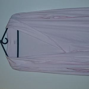 Pink robe, length is below the knee, material is soft